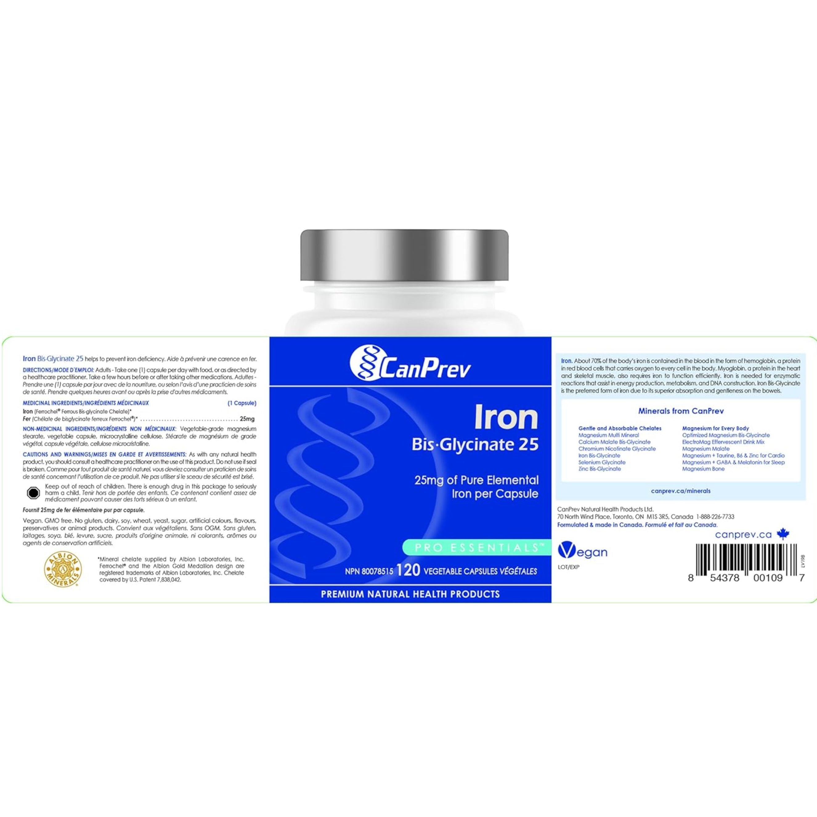 CanPrev Iron Bis-Glycinate 25 (120 V-Caps) — image 10