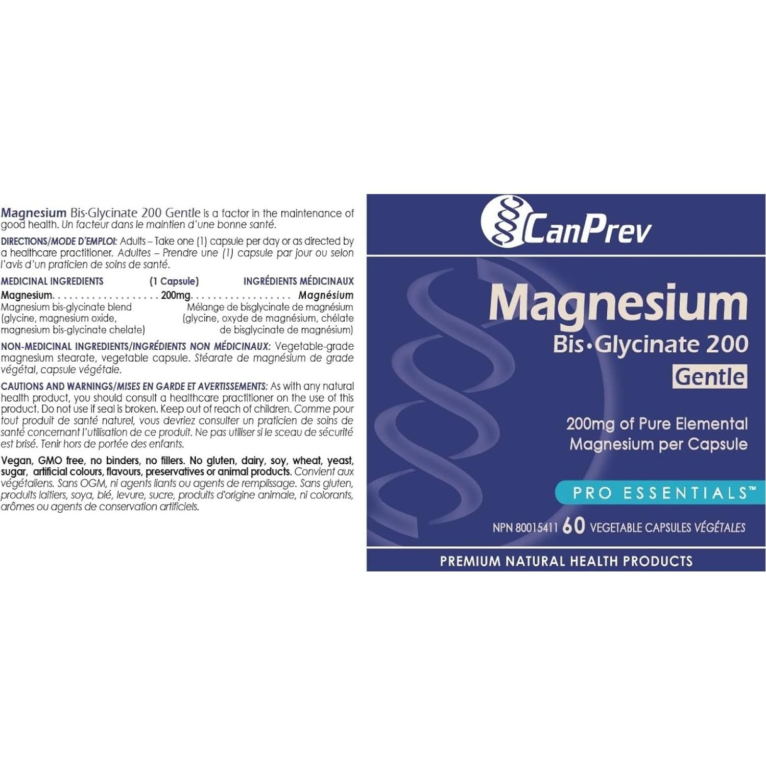 CanPrev Magnesium Bis-Glycinate 200 Gentle (60 capsules) - Top Nutrition and Fitness