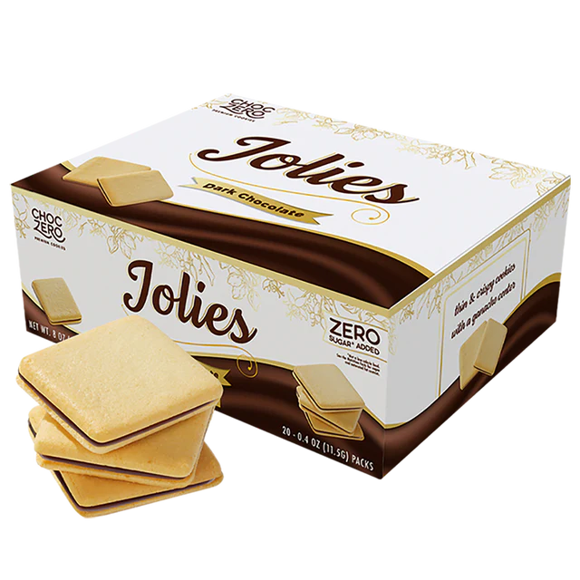 ChocZero Dark Chocolate Jolies GF Keto Cookies (21 cookies) - Top Nutrition and Fitness