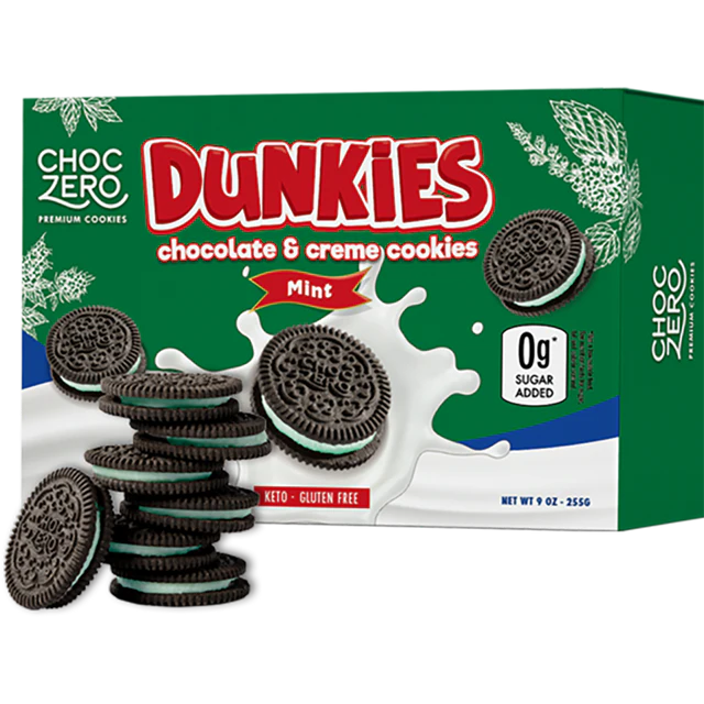 ChocZero Dunkies Sandwich Cookies - Keto GF "Oreos" (24 cookies) - Top Nutrition and Fitness