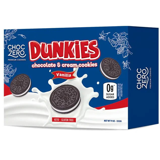 ChocZero Dunkies Sandwich Cookies - Keto GF "Oreos" (24 cookies) - Top Nutrition and Fitness
