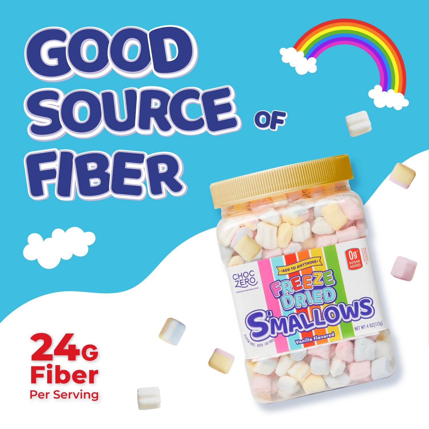 ChocZero Freeze Dried Mini Keto Marshmallows (112g) - Top Nutrition and Fitness