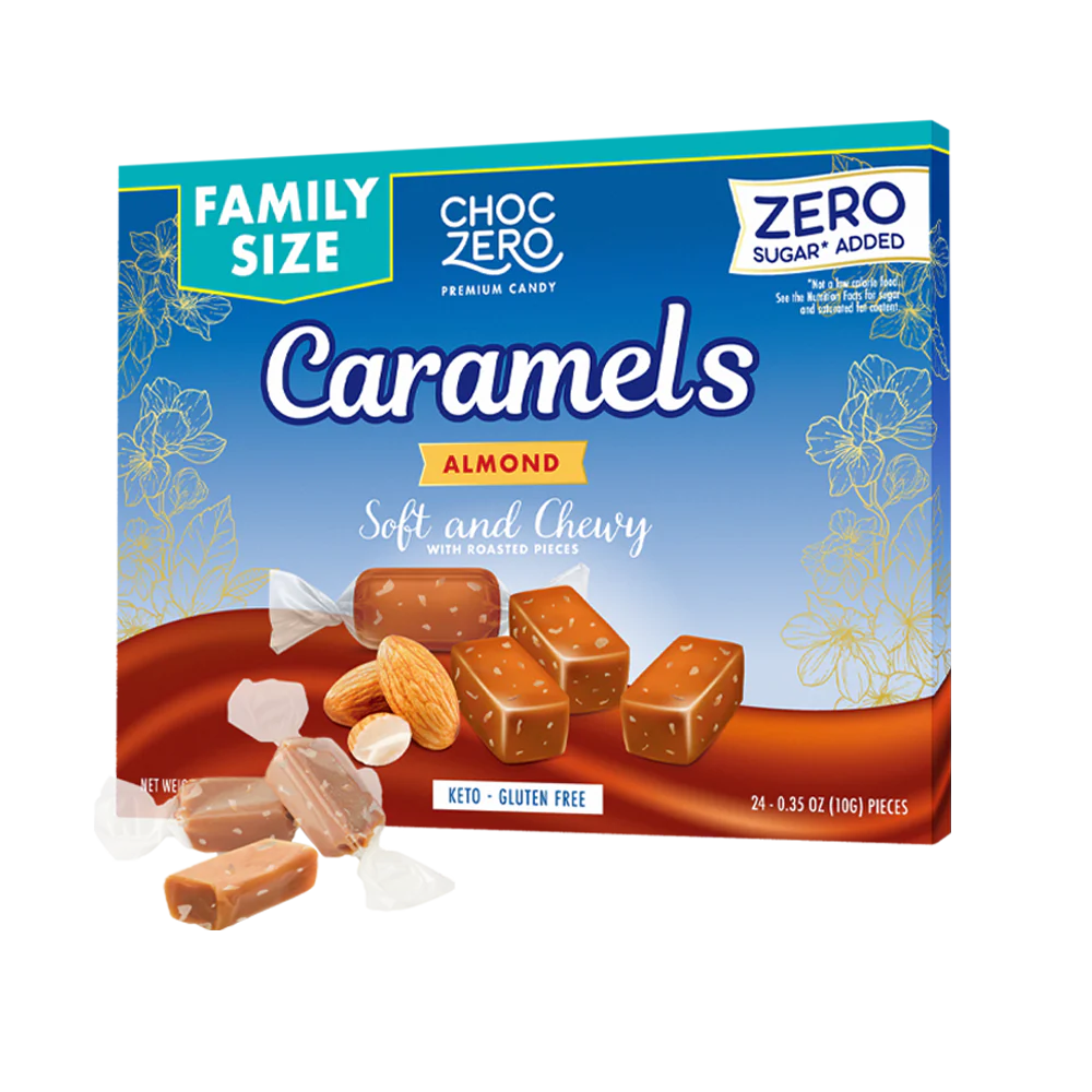 ChocZero Keto GF Caramel Candies (24 pieces family size) - Top Nutrition and Fitness