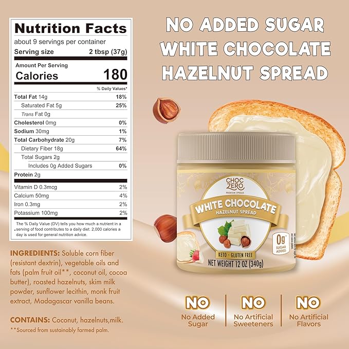 ChocZero Keto Spread (1 jar) - Top Nutrition and Fitness