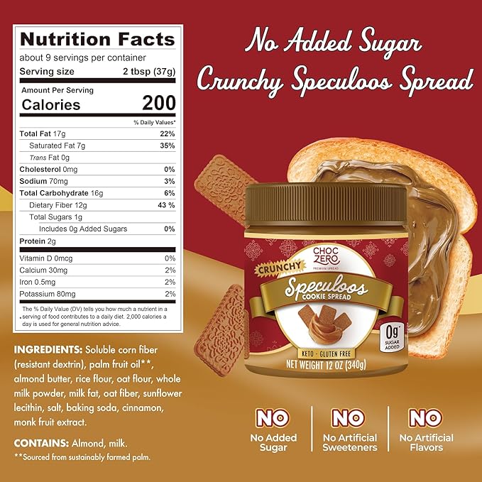 ChocZero Keto Spread (1 jar) - Top Nutrition and Fitness
