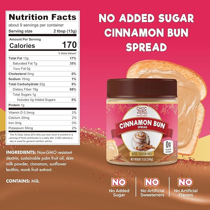 ChocZero Keto Spread (1 jar) - Top Nutrition and Fitness