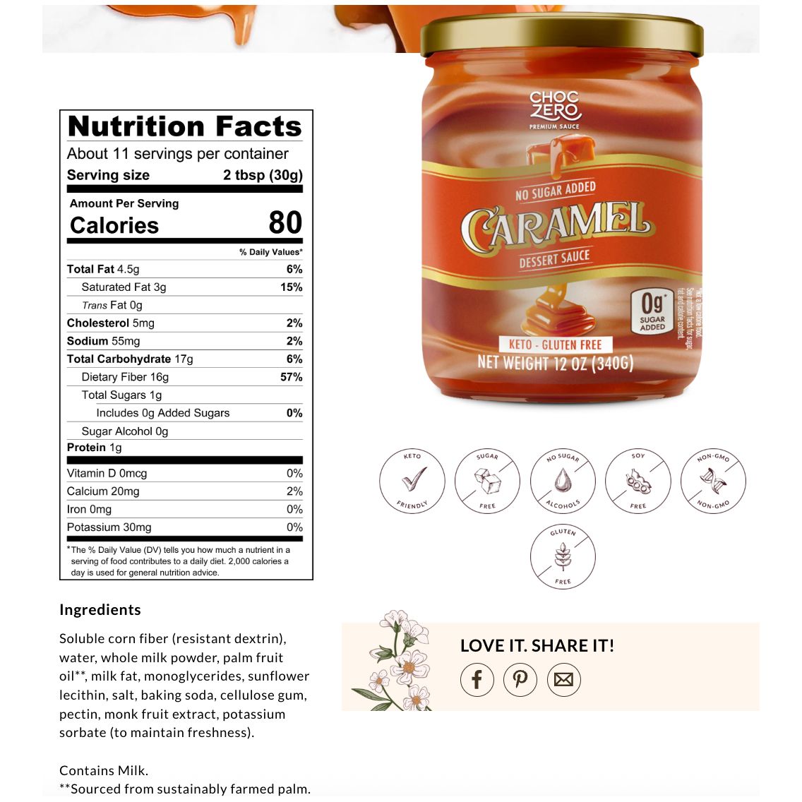 ChocZero Keto Spread (1 jar) - Top Nutrition and Fitness