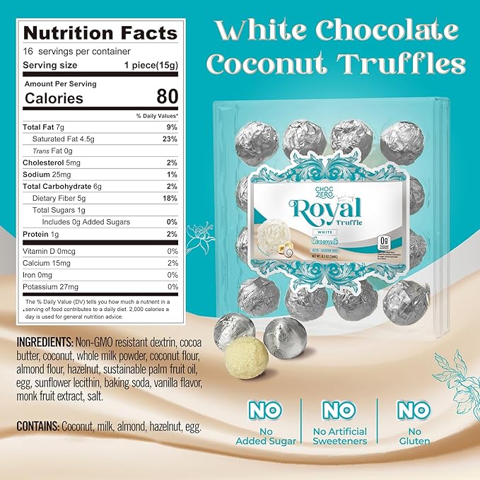 ChocZero Keto Truffles (16 truffles) - Top Nutrition and Fitness