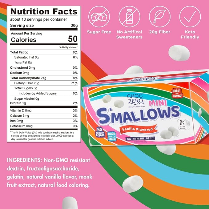 ChocZero MINI Keto Marshmallows (297g) - Top Nutrition and Fitness