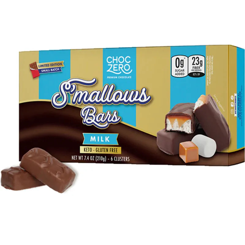 ChocZero S'mallows Caramel Candy Bars (6 bars) - Top Nutrition and Fitness