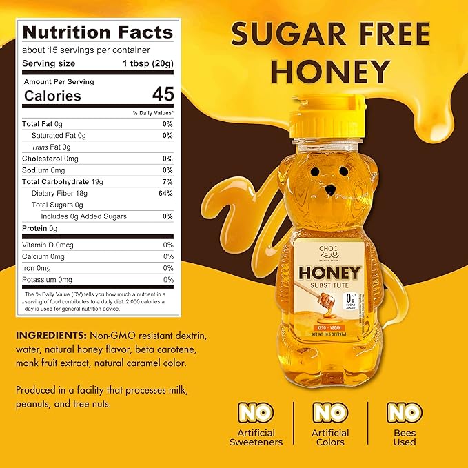ChocZero Sugar Free Keto Honey (1 bottle) - Top Nutrition and Fitness