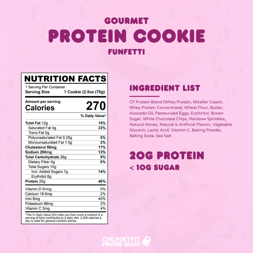 ChunkyFit Protein Cookie (1 cookie) - Top Nutrition and Fitness