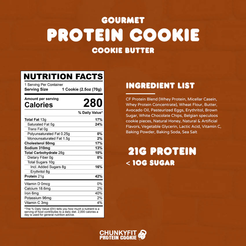 ChunkyFit Protein Cookie (1 cookie) - Top Nutrition and Fitness