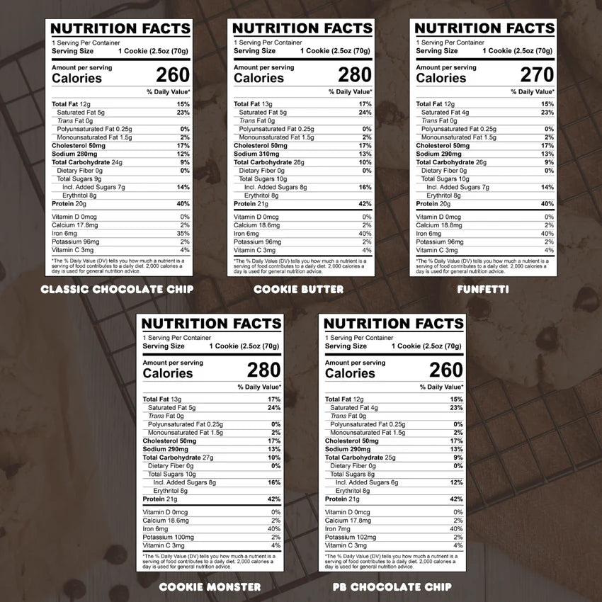 ChunkyFit Protein Cookies Variety Pack (5 cookies) - Top Nutrition and Fitness
