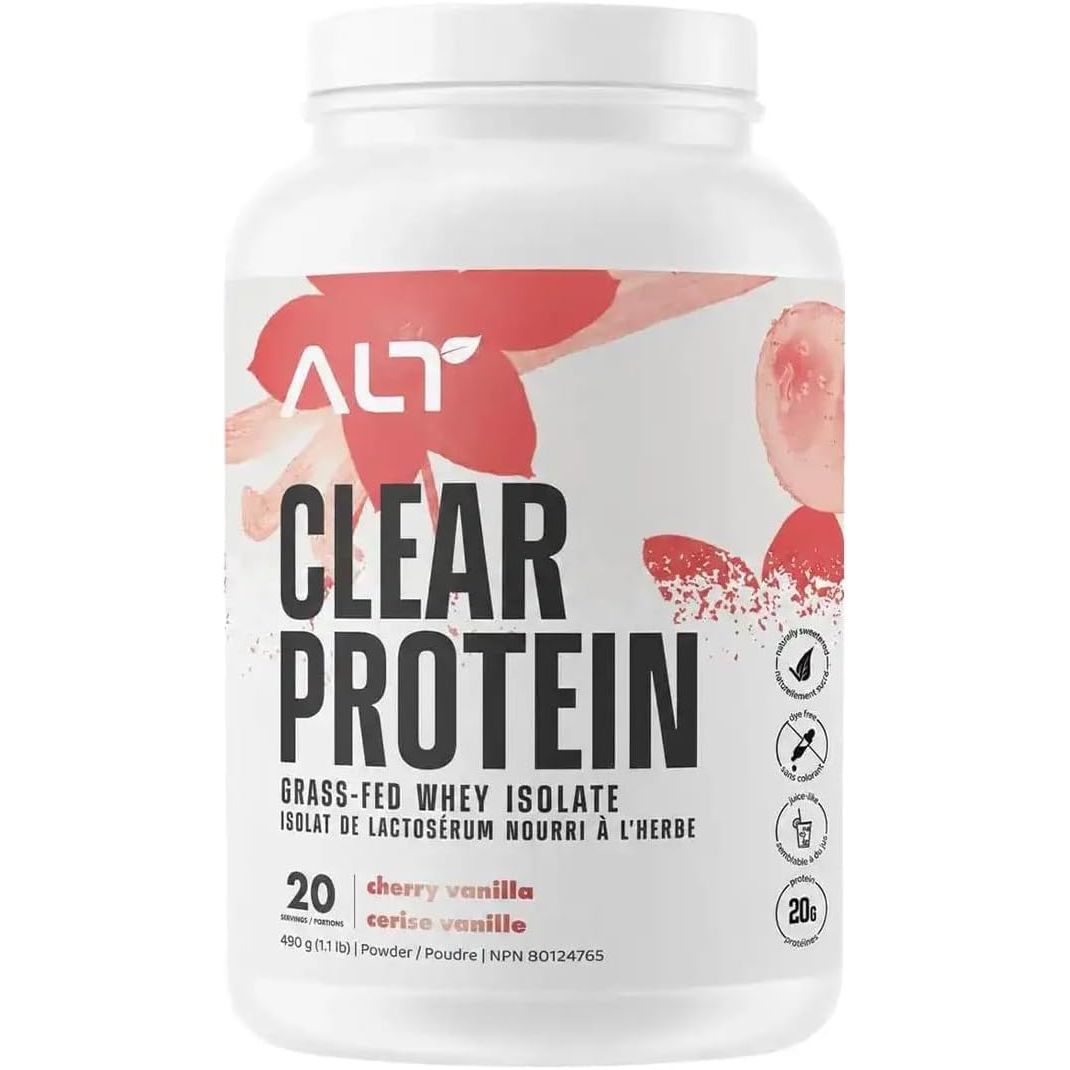 ALT Clear Protein isolat de lactosérum nourri à l herbe Cherry Vanilla, poudre protéinée claire au Canada