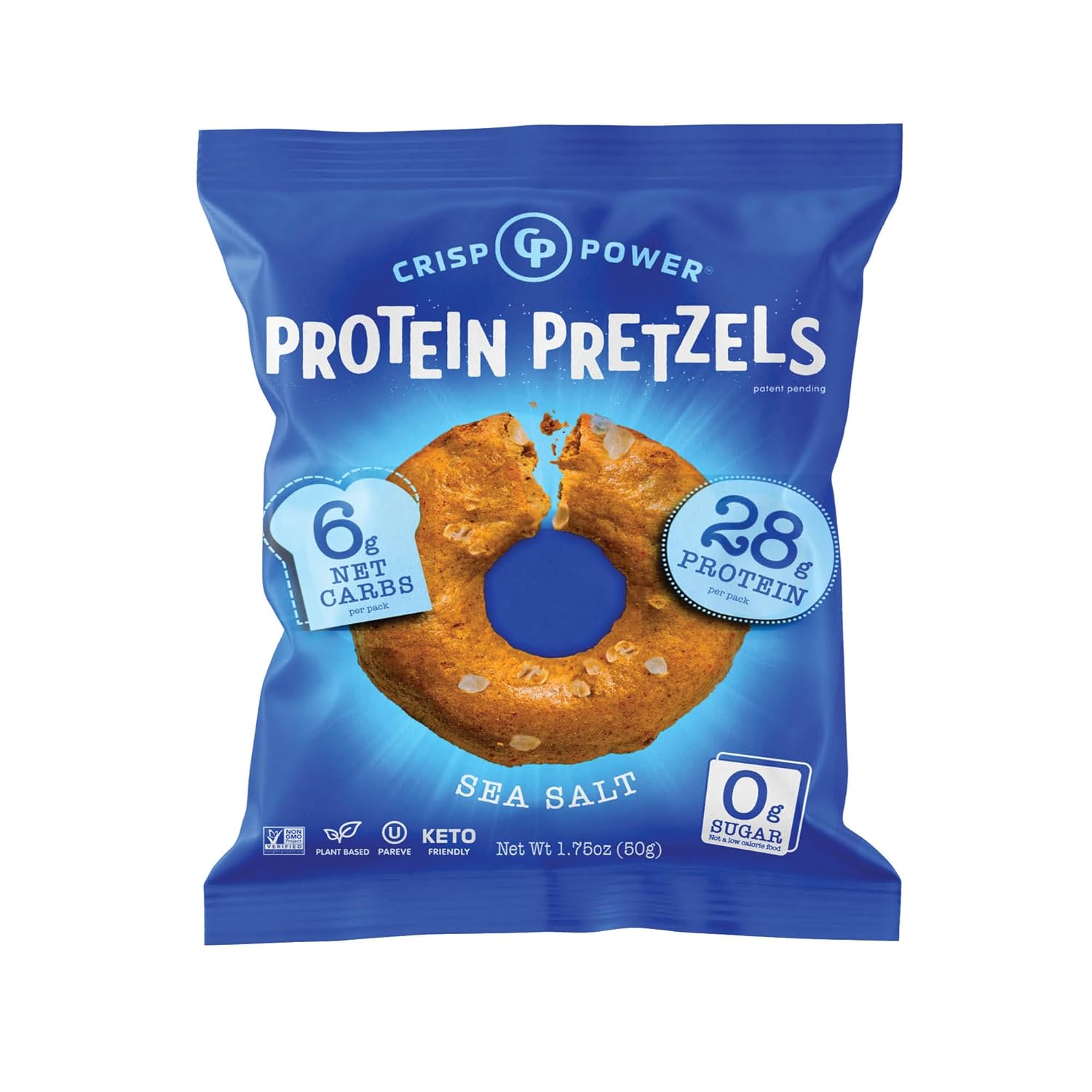 Crisp Power High Protein Keto Vegan Pretzels(1 bag) - Top Nutrition and Fitness