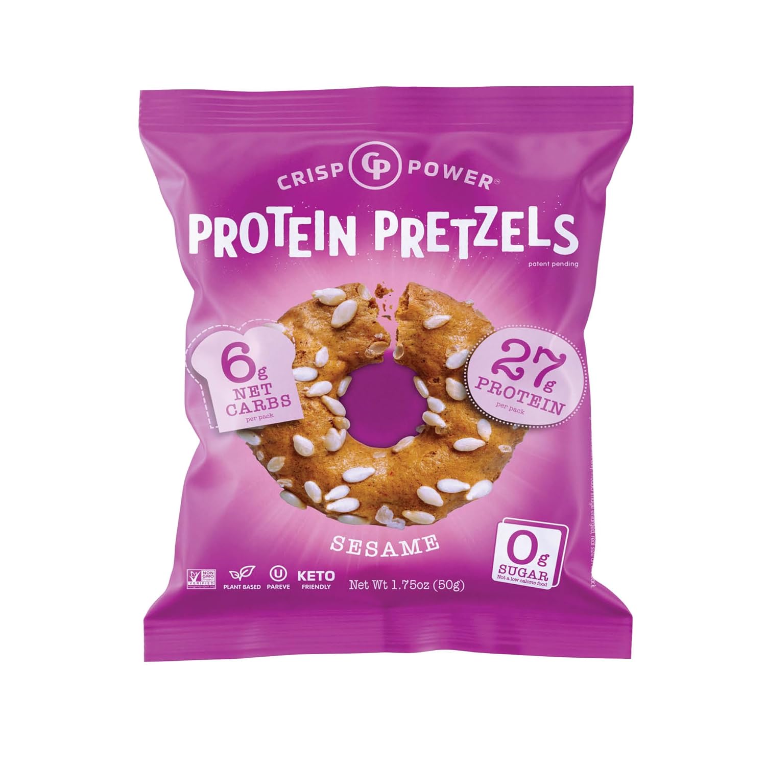 Crisp Power High Protein Keto Vegan Pretzels(1 bag) - Top Nutrition and Fitness