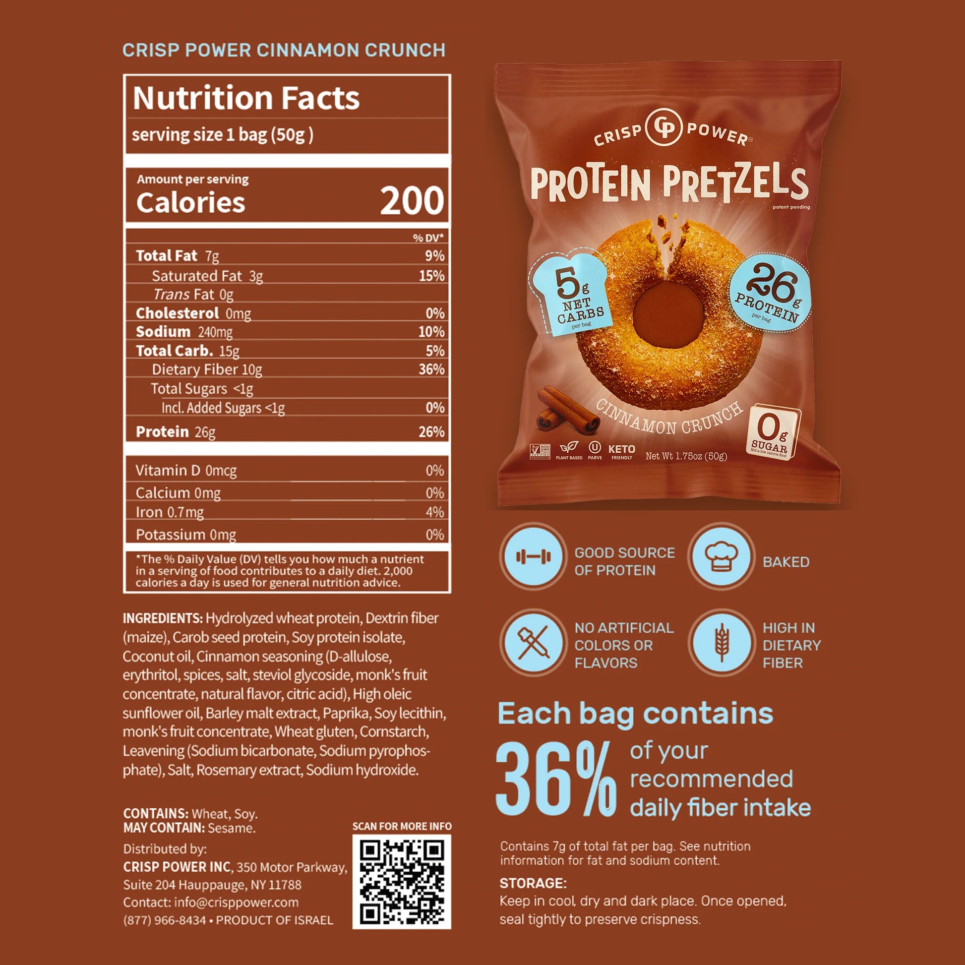 Crisp Power High Protein Keto Vegan Pretzels (1 bag)