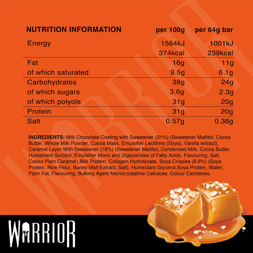 Warrior Crunch Low-Carb Protein Bar (1 Bar) — Salted Caramel front