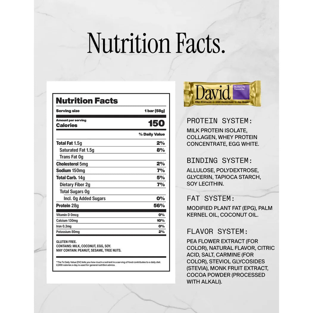 David GF High Protein Bar (1 Bar) - Top Nutrition and Fitness