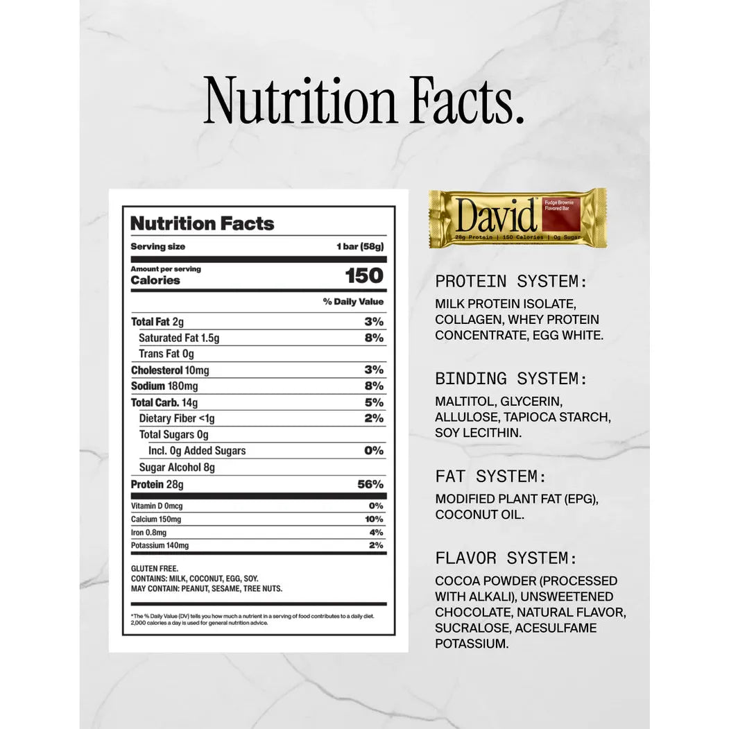 David GF High Protein Bar (1 Bar) - Top Nutrition and Fitness