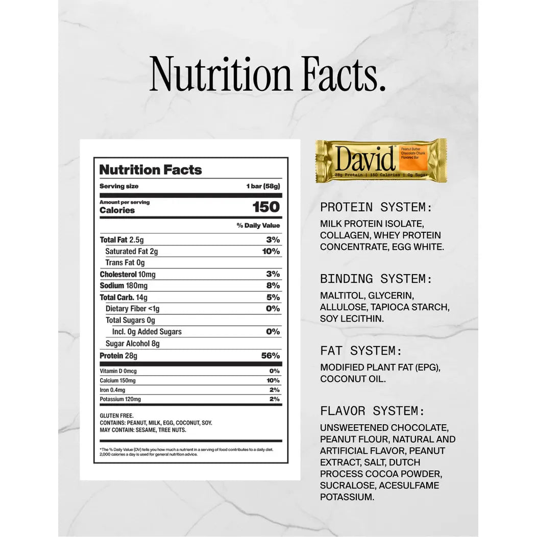 David GF High Protein Bar (1 Bar) - Top Nutrition and Fitness