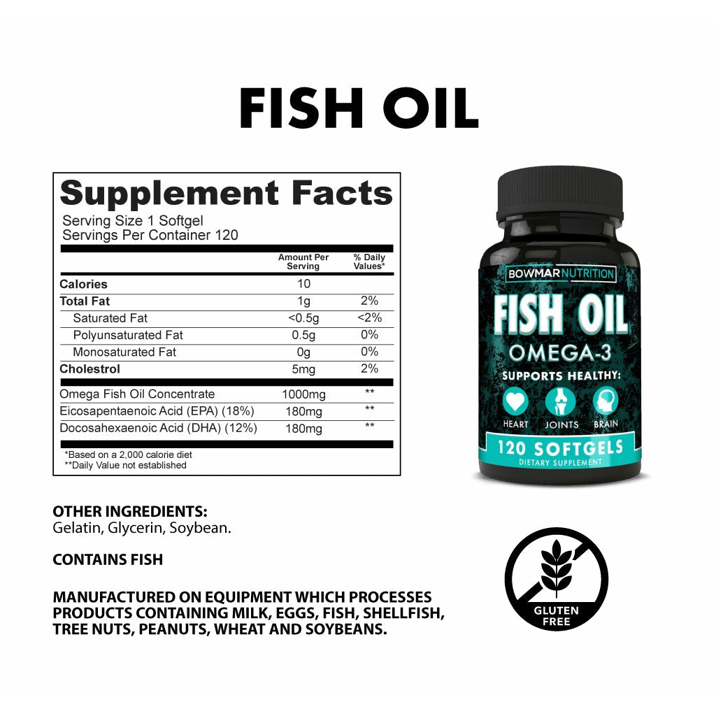 Bowmar Nutrition Fish Oil (120 softgels) BEST BY 09/23 bowmar-nutrition-fish-oil-120-softgels Omega3 Bowmar Nutrition