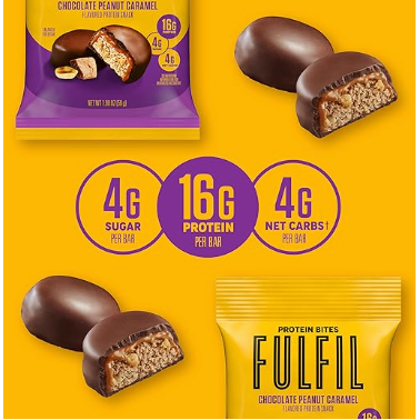 Fulfil GF KETO Protein Bites (1 bag) BB 11/2025 FINAL SALE - Top Nutrition and Fitness Canada Chocolate PEANUT Caramel-Chocolate SALTED Caramel