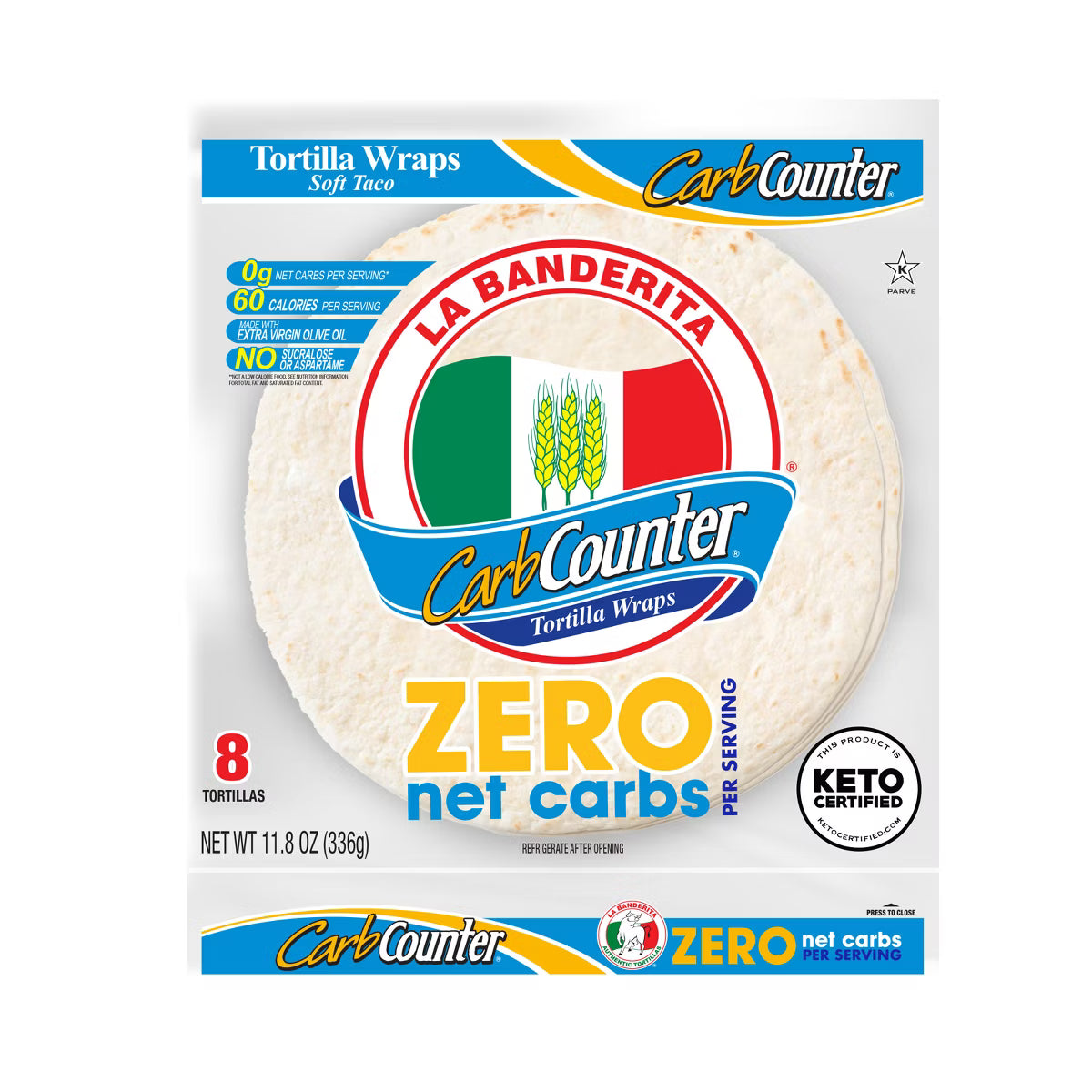 La Banderita Carb Counter KETO Tortilla (8 tortillas)