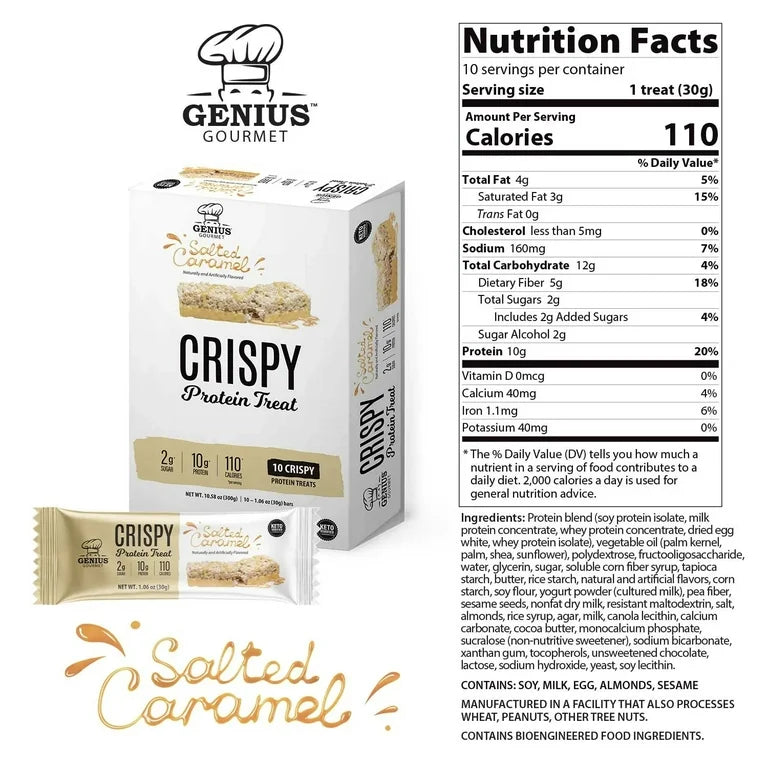 Genius Gourmet Crispy KETO Protein Bar (1 bar) - Top Nutrition and Fitness