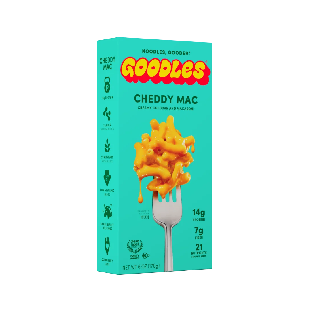 Goodles Protein Mac N' Cheese (1 box) - Top Nutrition and Fitness Canada Cheddy Mac Creamy Cheddar-Aged White Cheddar-Twist My Parm Asiago and Parmesan-Cheddy Mac Creamy Cheddar *GLUTEN FREE*-Mover & Shaker