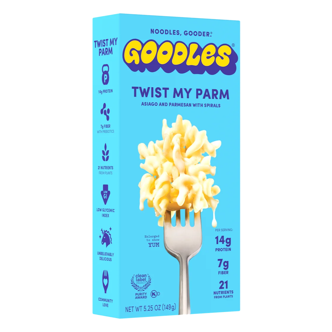 Goodles Protein Mac N' Cheese (1 box) — Twist My Parm Asiago and Parmesan BOX