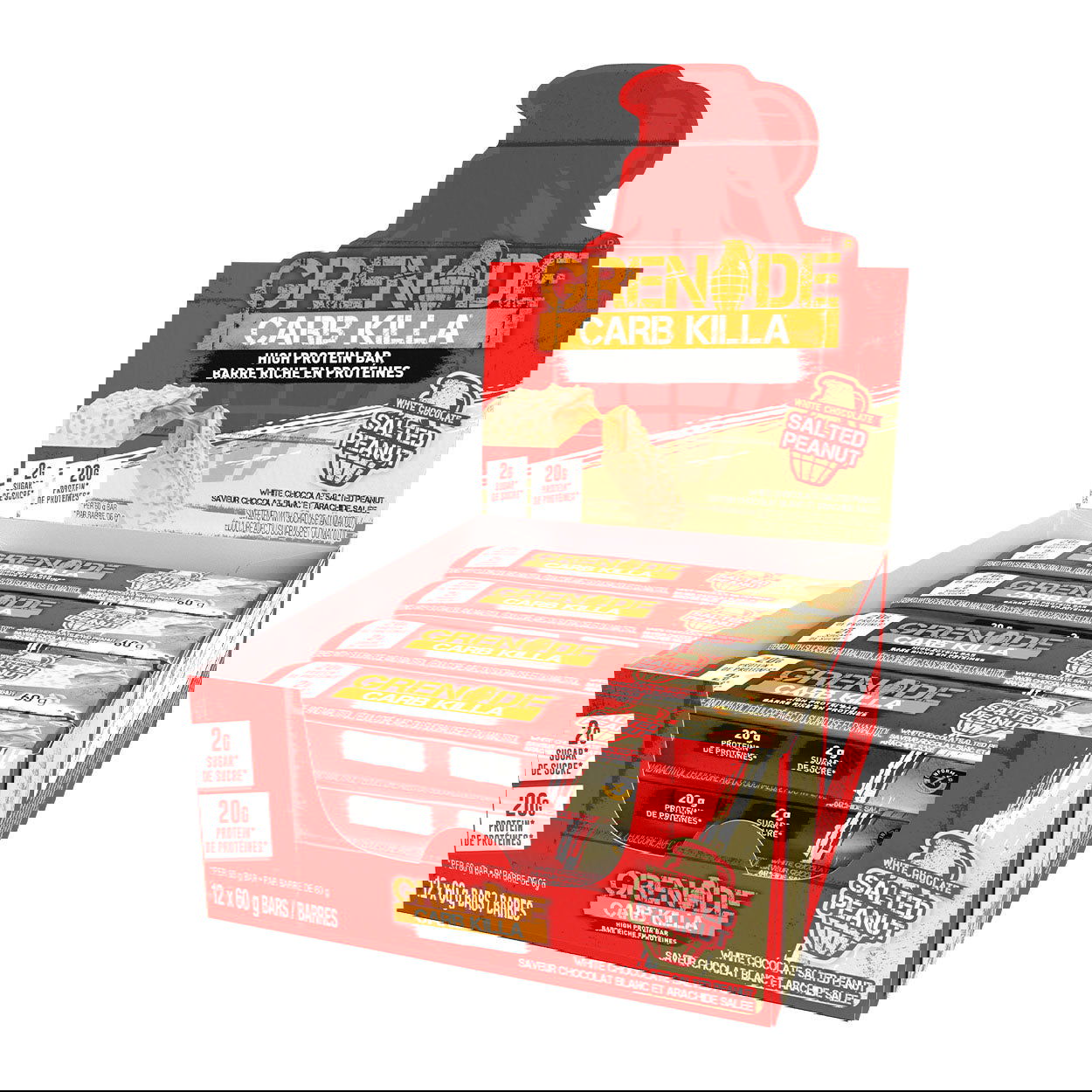 Grenade Carb Killa KETO Protein Bars (Box of 12) - Top Nutrition and Fitness Canada Jaffa Quake (Orange choc)-White Chocolate Salted Peanut-OREO (Official Collab)-OREO White (Official Collab)-Peanut Nutter