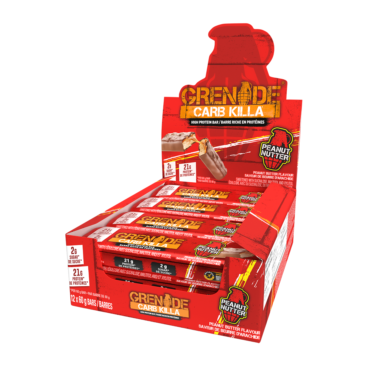 Grenade Carb Killa KETO Protein Bars (Box of 12) - Top Nutrition and Fitness Canada Jaffa Quake (Orange choc)-White Chocolate Salted Peanut-OREO (Official Collab)-OREO White (Official Collab)-Peanut Nutter