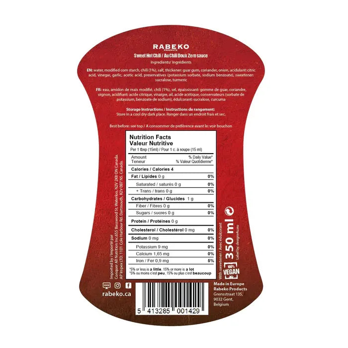 Sauces Rabeko zéro sucre à faible teneur en calories