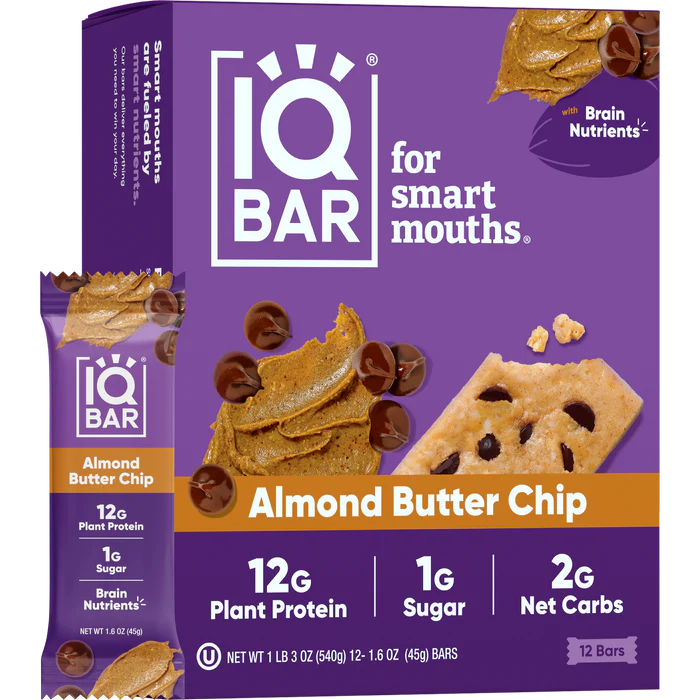 IQBAR Brain and Body Vegan Keto Protein Bar (1 bar) - Top Nutrition and Fitness