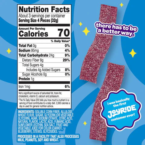 Joyride Low Sugar Sour Candy (3 servings bag) - Top Nutrition and Fitness
