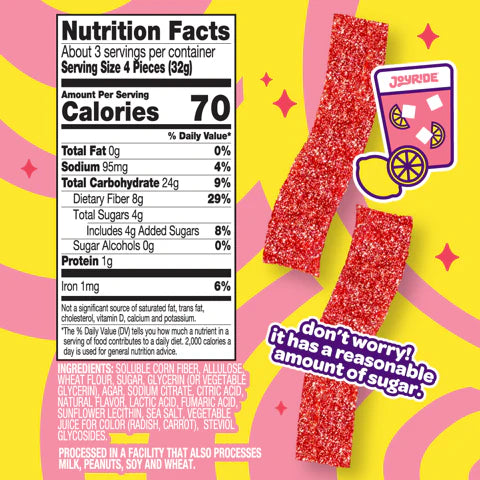 Joyride Low Sugar Sour Candy (3 servings bag) - Top Nutrition and Fitness
