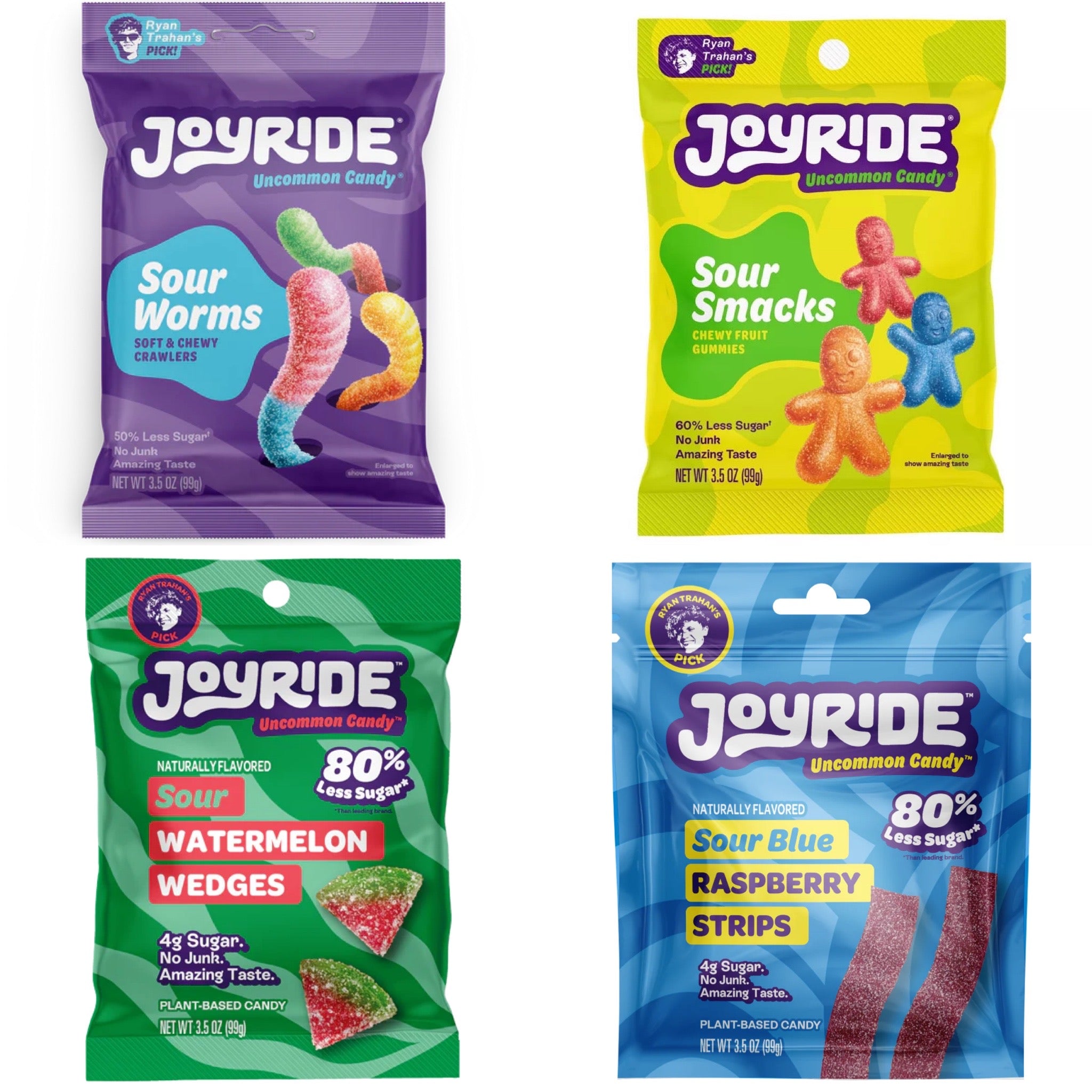 Joyride Low Sugar Candy (1 bag) — Sour Smacks COTTON CANDY *LIMITED EDITION* (3 serving bag) front