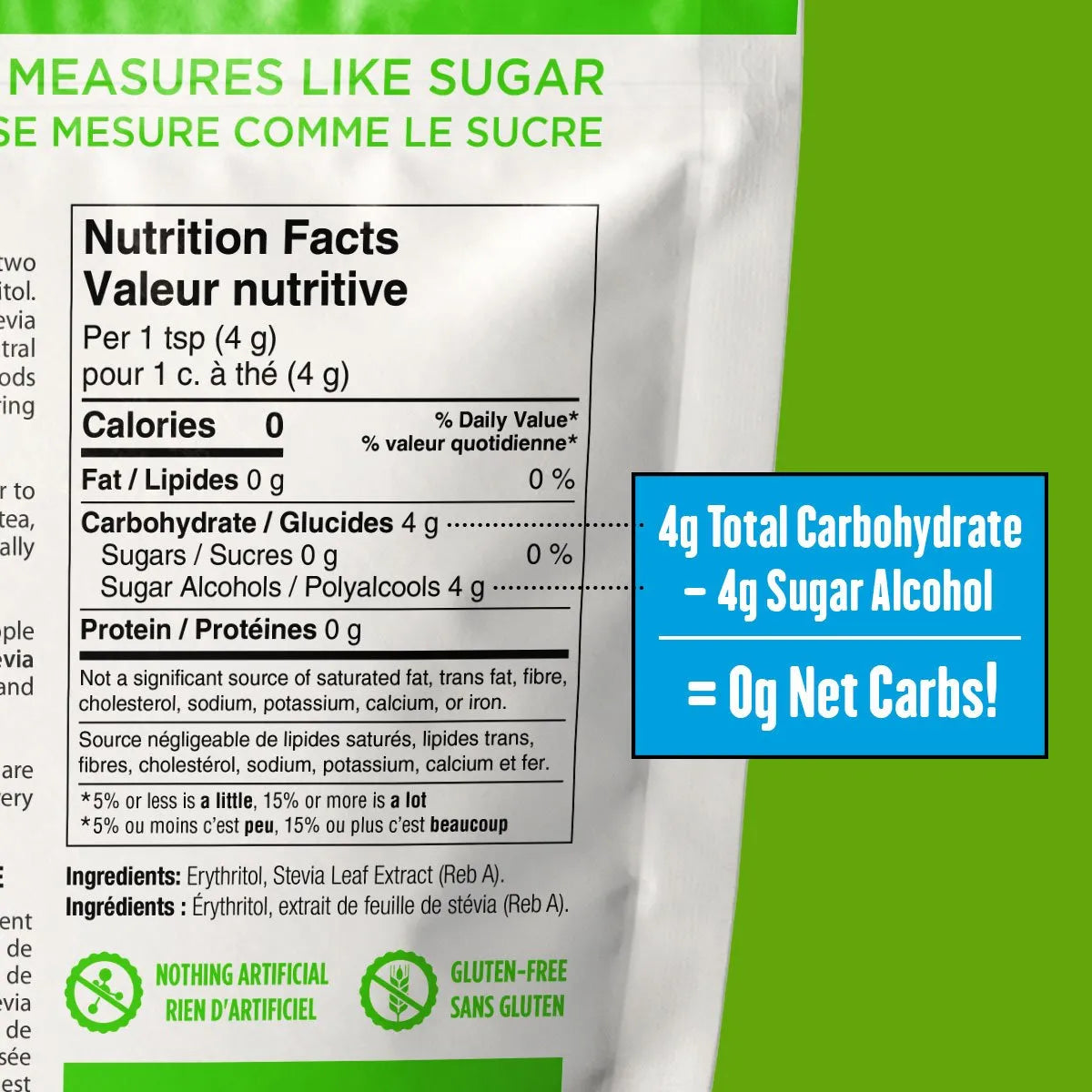 Krisda Stevia + Erythritol Sweetener Blend (454g) - Top Nutrition and Fitness