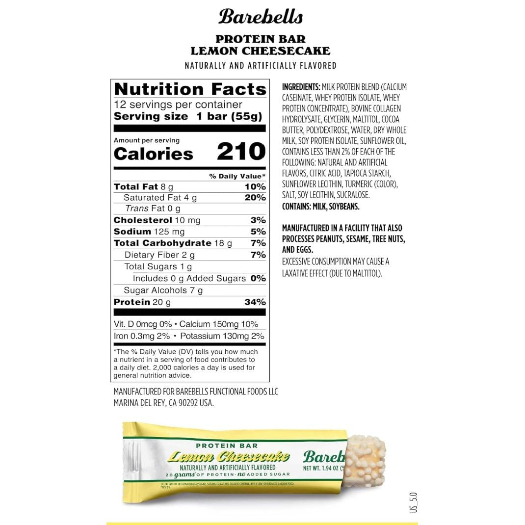 Barebells Protein Bar (Box of 12) Lemon