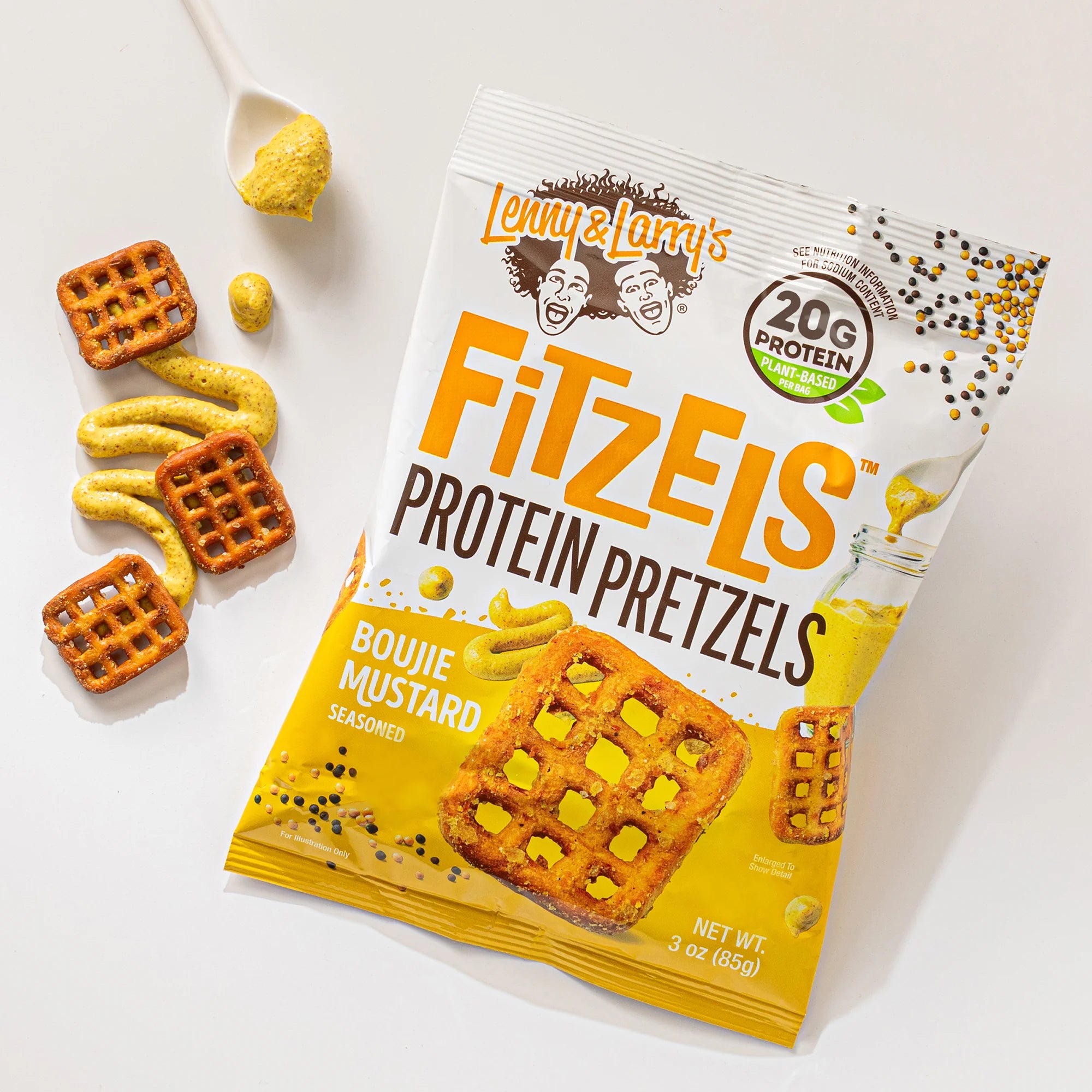 Lenny & Larry's Fitzels Vegan Protein Pretzels (3 servings) — Boujee Mustard