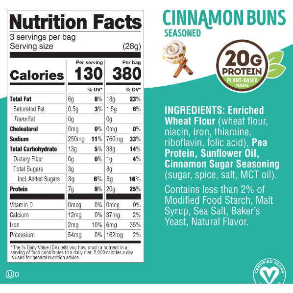 Lenny & Larry's Fitzels Vegan Protein Pretzels (3 servings) - Top Nutrition and Fitness