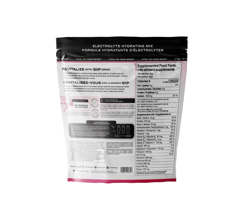 SIIP Electrolyte Hydration Drink with Aminos & BCAAs — Sugar-Free (30 servings)