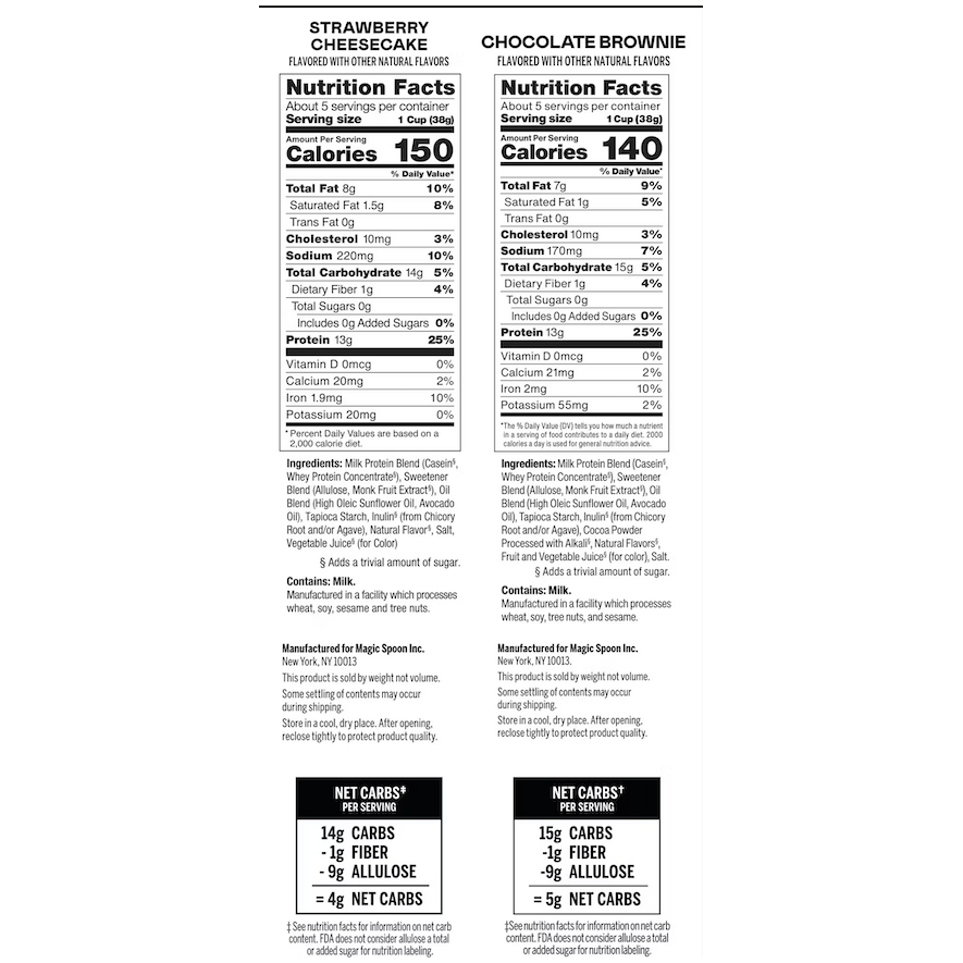 Magic Spoon Keto Protein Cereal (1 box) - Top Nutrition and Fitness Canada Birthday Cake-Frosted-Cinnamon Toast-Chocolate Chip Cookie-Cocoa