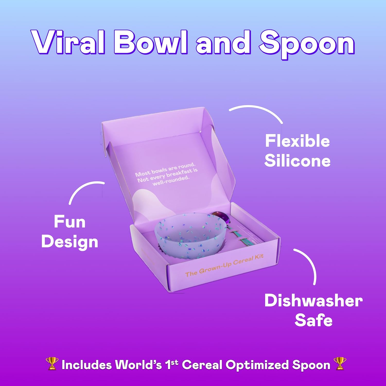 Magic Spoon Silicone Cereal Bowl and Spoon - Top Nutrition and Fitness