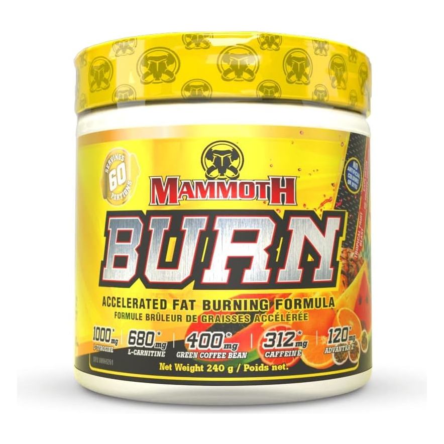 Mammoth Burn Fat Burner Powder - Tropical Fruit Blast (60 servings) - Top Nutrition and Fitness