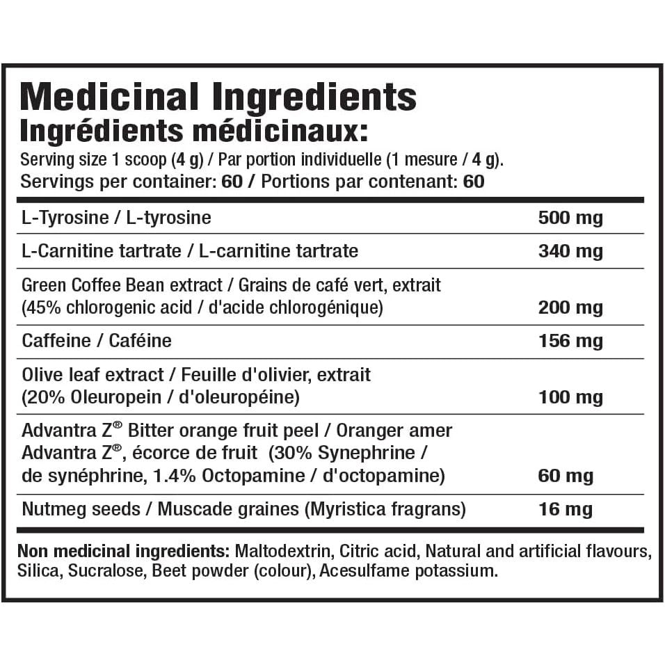 Mammoth Burn Fat Burner Powder - Tropical Fruit Blast (60 servings) - Top Nutrition and Fitness