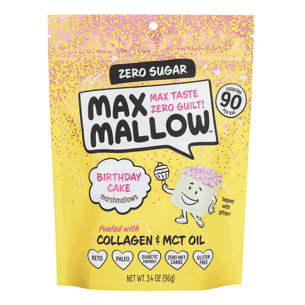 Max Sweets Max Mallow Sugar-Free Marshmallows (1 bag-6 servings) — Birthday Cake