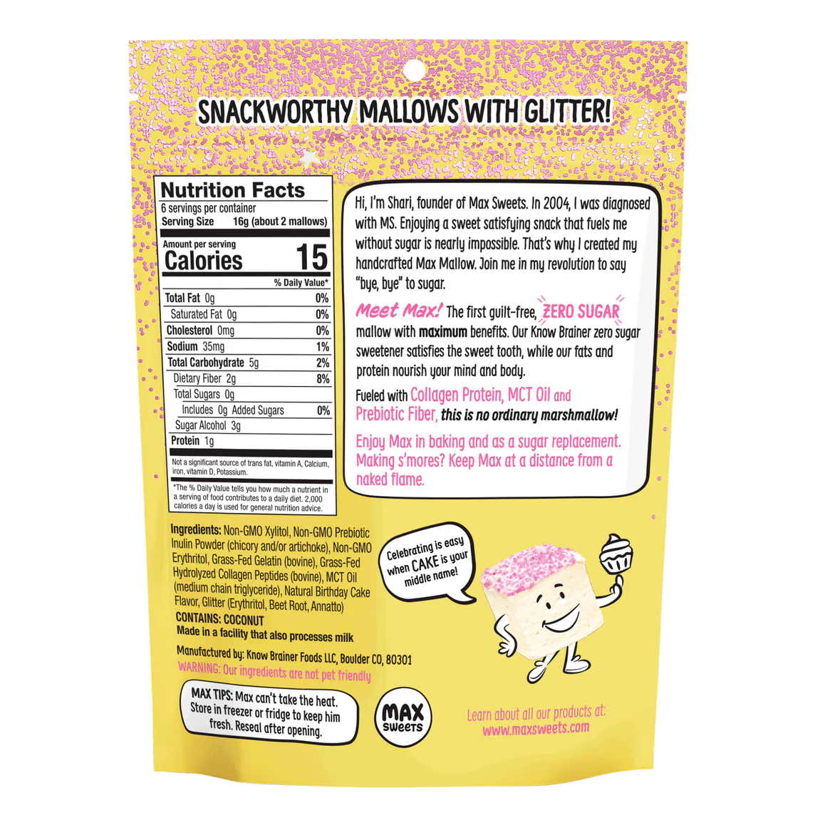 Max Sweets Max Mallow Sugar-Free Marshmallows (1 bag-6 servings) - Top Nutrition and Fitness